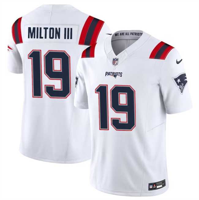 Men & Women & Youth New England Patriots #19 Joe Milton III White 2023 F.U.S.E. Vapor Limited Football Stitched Jersey->new england patriots->NFL Jersey